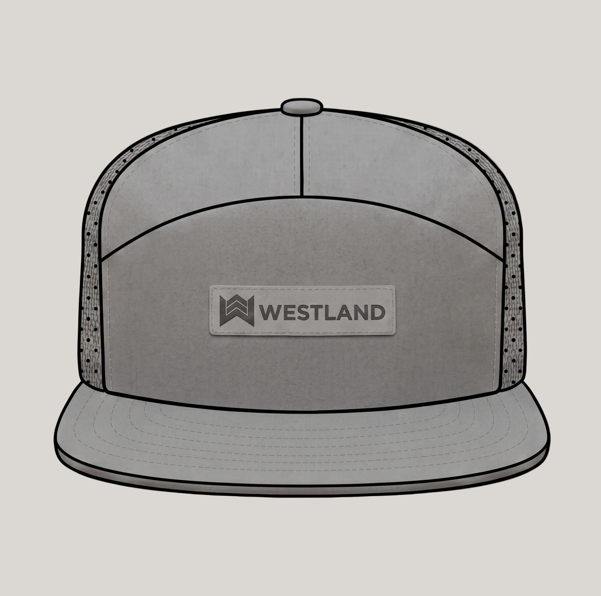 Gray Flat Brim Hat